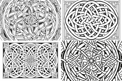 Celtic Knot Coloring Page - Intricate InkJoy Ideogram Art for Relaxation and Creative Expression