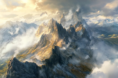 Dramatic Mountain Ridge - Cinematic Landscape Art for Creative Studios and Visual Projects