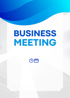 Blue White Illustrative Meeting Invitation - Professional Corporate Invite Template for Business Events & Networking