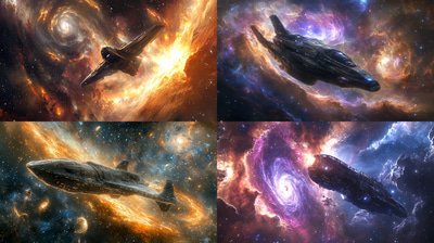 Massive Futuristic Starport with Incoming Vessels - Immersive Sci-Fi Space Exploration Artwork for Creators and Enthusiasts
