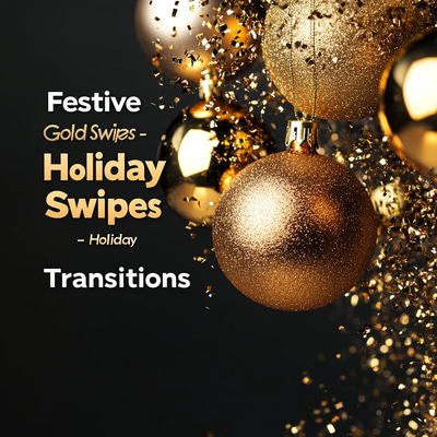 Festive Gold Swipes - Holiday Glam Transitions - Cinematic Motion Effects for Seasonal Videos and Creative Projects
