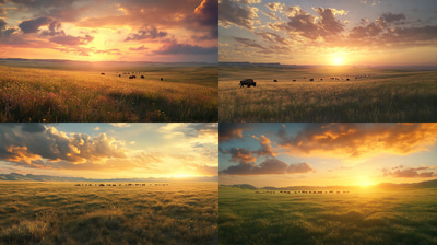 Horizon Song - Endless Prairie Waves - Realistic Digital Landscape Art for Immersive Visual Projects and Creative Use