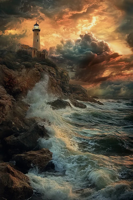 Coastal Cliffs Wall Art - Serene Landscape Canvas for Tranquil Home and Office Decor 2025-2026