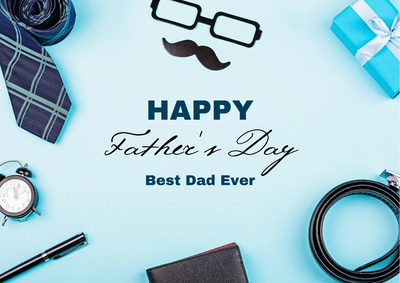 Daily Modern Blue Father's Day Card - Stylish Contemporary Greeting for Father's Day Celebrations and Personal Tributes