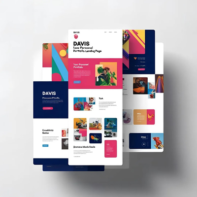 Davis Personal Portfolio Landing - Sleek One-Page Website Template for Creatives and Freelancers