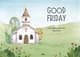 Church Watercolor Easter Good Friday Invite - Elegant Religious Invitation for Memorable Holiday Celebrations 6