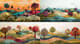 Whimsical Landscape in Multimedia - Imaginative Layered Collage Art for Creative Wall Decor and Design Projects 4