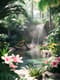 Tropical Garden Serenity - Serene Tropical Landscape Art for Relaxing Spaces and Creative Decor 6