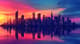 Urban Sunset Skyline - Vibrant Urban Landscape Art Capturing City Dusk Atmosphere for Creatives and Decor 1