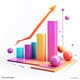 3D Growth Chart Graph - DimensionX Studio 3D Template for Data Visualization and Interactive Reporting 1