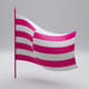 Striped Pink & White Flag - 3D Printable Striped Flag Model for Designers and 3D Printing Enthusiasts 6