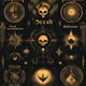 Occult Halloween Facebook Cover - Black & Gold - Elegant Social Media Template for Seasonal Branding and Engaging Ads 1