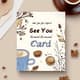 Blue Brown See You Again Illustrated Card - Elegant Farewell Party Invitation for Heartfelt Goodbyes and Lasting Memories 6