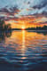 Calm Lake Sunset Acrylic Painting - Serene Landscape Art for Home Decor and Creative Inspiration 6