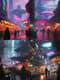 Gritty Spaceport Under Neon Lights - Cyberpunk Art - Immersive Sci-Fi Spaceport Scene for Designers and Creators 3