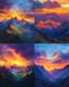 Panoramic Mountain View - Serene Sunlit Landscape Art for Tranquil Spaces and Creative Projects 6