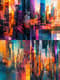 Abstract Cityscape with Block Shapes - Contemporary Digital Wall Art for Modern Interiors and Creative Spaces 5