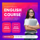 English Course Ad - Purple Pink Gradient Instagram - Vibrant School & Admissions Template for Engaging Social Campaigns 6