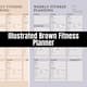 Illustrated Brown Fitness Planner - Stylish Workout Plan Templates for Health & Lifestyle Enthusiasts 4