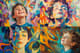 Playful Whimsical Abstract Boy Portrait - Vibrant Abstract Portrait Art for Creative and Contemporary Spaces 3