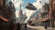 Smokespire District - Clockwork Cityscape - Steampunk Fantasy Art for Immersive Creative Projects and Visual Storytelling 6