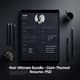 Noir Ultimate Bundle - Dark-Themed Resume PSD - Professional Dark Mode CV Templates for Career Success 1