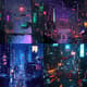 Futuristic Cityscape at Night Pixel - Immersive Pixel Art Animation for Creative Projects and Digital Storytelling 1