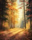 Autumn Forest Clearing - Serene Verdant Landscape Art for Nature Lovers and Creative Spaces 6