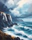 Dramatic Coast Painting - Expressive Landscape Art for Studio Decor and Creative Inspiration 6