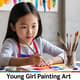 Young Girl Painting Art - Cinematic Lifestyle Stock Video for Family & Creative Projects 1