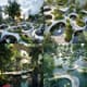 Skygarden Floating Utopian Oasis Concept Art - Immersive Architectural Vision for Creatives and Designers 3