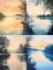 Riverside Sunrise Scene Acrylic Art - Vibrant Traditional Acrylic Painting for Artistic Decor and Creative Inspiration 3