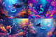 Splashdance Mermaid Playtime - Vibrant Cartoon Fantasy Art for Creative Storytelling and Digital Projects 3