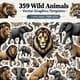 359 Wild Animals Vector Graphics - CorelDRAW Templates - Versatile Animal Illustrations for Designers and Creatives 3