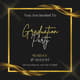 Black Gold Luxury Graduation Party Invitation Square - Elegant Premium Design for Memorable Graduation Celebrations 3