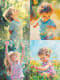 Child Playing Outdoors Portrait - Timeless Hand-Painted Canvas Art Capturing Childhood Joy and Natural Beauty 4