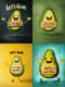 Smiling Avocado with Arms - Funny Wall Art - Playful Digital Decor for Cheerful Spaces and Creative Walls 6