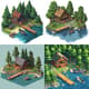 Tranquil Lakeside Cabin Pixel Scene - Isometric Pixel Art for Game Developers and Digital Creators 4