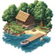 Tranquil Lakeside Cabin Pixel Scene - Isometric Pixel Art for Game Developers and Digital Creators 6