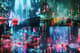 Futuristic City During Rainstorm - Digital Art - Immersive Sci-Fi Urban Landscape for Designers and Creators 3