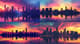Urban Sunset Skyline - Vibrant Urban Landscape Art Capturing City Dusk Atmosphere for Creatives and Decor 3