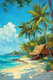Remote Island Escape - Serene Tropical Landscape Art for Creative Projects and Ambient Spaces 1