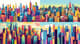Bright Cityscape - Stylized Pop Urban Scene - Vibrant Pop Art Wall Decor for Modern Spaces and Creative Interiors 5