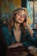 Impressionistic Portrait of a Woman in a Warm Café Scene - Expressive Impressionist Portrait Art for Cozy Ambience and Creative Decor 1