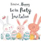 Illustrative Happy Easter Party Invitation - Charming Springtime Invite for Festive Gatherings and Family Celebrations 4