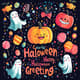 Colorful Festive Happy Halloween Greeting Card - Vibrant Holiday Invitation for Spooky Celebrations and Creative Connections 4