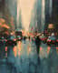 Bustling City Street Impressionist Art - Vibrant Urban Impressionist Painting for Creative Decor and Artistic Projects 3