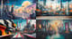 Futuristic Cityscape Mural - Immersive Urban Graffiti Art for Creative Spaces and Visual Storytelling 5