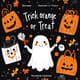 Black Orange Illustrative Trick or Treat Halloween Personal Card - Vibrant Halloween Greeting for Spooky Seasonal Celebrations 6