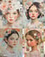 Young Girl Collage Portrait with Floral Patterns - Artistic Portrait Collage for Creative Projects and Visual Storytelling 4
